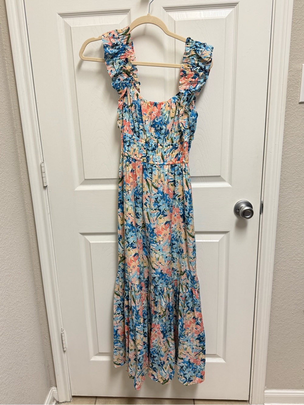 Abercrombie & Fitch Floral Ruffle Maxi Dress